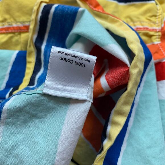 Hanna Andersson striped short sleeve button up shirt - Picture 9 of 9